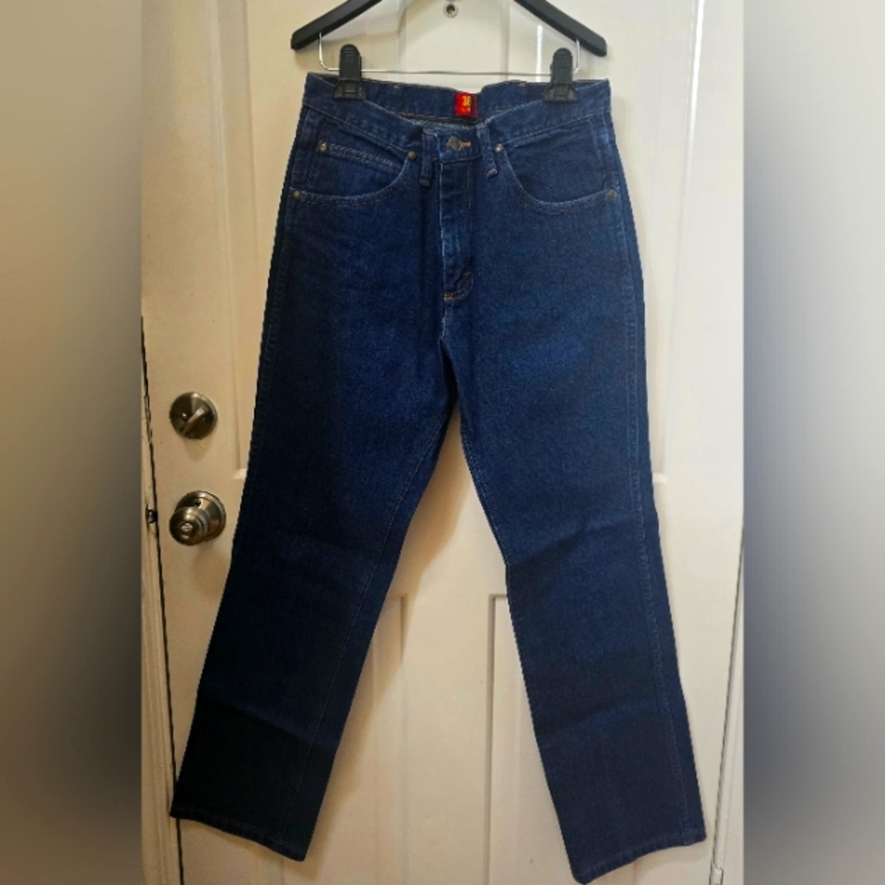 Wrangler 36MWZ Slim Fit Classic Dark Blue Denim Jeans 33x32